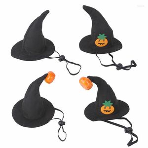 Dog Apparel Pet Hat Funny Pumpkin Witch Cap Chihuahua Cosplay Halloween Costume For Small Kitten Puppy Headdress Accessories