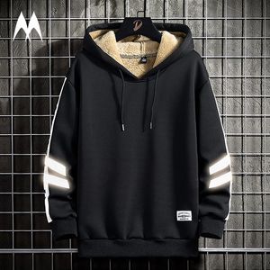 Mens Hoodies Sweatshirts Winter Hoodie Wool Liner Brand Thick Warm Hooded Sweatshirt Streetwear Harajuku Fashion Tops 221207