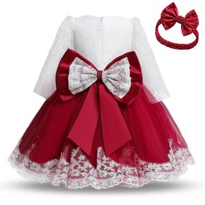 Vestidos de menina 24m Baby Red Christmas Girls Dress para Born Winter Winter Manga Longa Vestido de Ano Infantil Ano