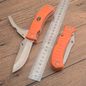 1Pcs G1207 Two Blade Survival Folding Knife 8Cr13Mov Satin Blade ABS Handle Outdoor Multifunction EDC Gear with Nylon Sheath