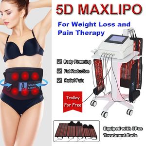 New Laser Slim Machine 5D Maxlipo Fat Burning Weight Loss Cellulite Removal Pain Therapy Body Shape Liposuction Equipment with 5 Pads