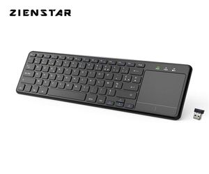 Zienstar Azerty French Letter 24GHz TouchPad Windows PCラップトップ用ワイヤレスキーボードIOS Padsmart TV HTPC IPTV Android Box 210618534068