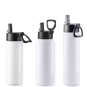 Sublimering vatten flaska rese flask sport mugg 12oz 18oz 24oz rostfritt stål bred mun isolerad vakuum kopp grossist