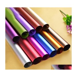 Gift Wrap Pure Colour Wrap Paper Glossy Platinum Watertight Papers Manual Packaging Materials Party Background Bouquet Decorate 11 5 Dhbtu