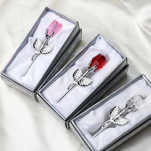 Romantic Wedding Valentines Day Gifts Multicolor Crystal Rose Favors Colorful Box Party Favors Creative Ornaments Gift