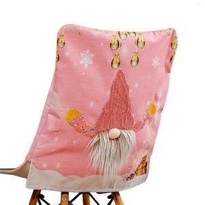 Chair Covers 43 50cm Christmas Home Cover With Light Faceless Doll Cartoon Style Creative Holiday Decoration Couple Pink