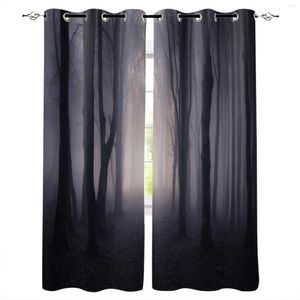 Curtain Forest Spooky Night Light Trees Horror Living Room Hanging Curtains Balcony Kitchen Study Modern Window Treatments