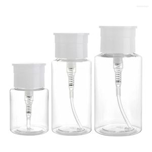 Lagringsflaskor 100-200 ml Tryck ner dispenser nagellackborttagningspump tom flaskdispensers 27rc