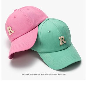 10st Summer Women's Outdoor Baseball Cap med kr￶kt randen och mjuk topp Solskydd Fiske Cap Woman Outdoor Ball Caps Simple Fashion Ladies Pink 14Colors