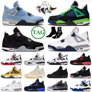Professional 4 Basketballs Shoes Jumpman Men Trainers Military Black Canvas Red Thunder Offs White Oreo Midnight Navy J4 Women 4s Sneakers