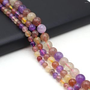 Strand Natural Stone Round Gemstone Flower Aislamiento Beads para joyas que hacen collar de pulsera de encanto de bricolaje accesorios para regalos