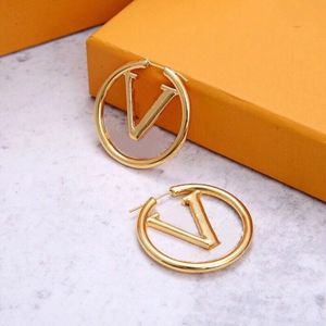 New hoop Earrings designer for women luxury earrings Fashion trend Accessories golden circular Hollow out letter size 3/4/5cm Dress up Womens Be glamorous v earring