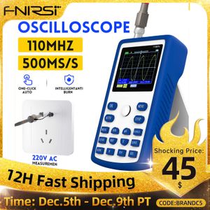 FNIRSI-1C15 Osciloscópio digital profissional 500ms/s Taxa de amostragem de 110 MHz de largura de banda de suporte de onda armazenamento de formas de onda