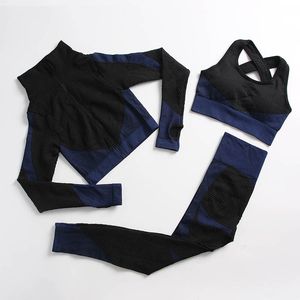 New Seamless Yoga Outfits Set Gym Fitness Clothing Women Yoga Suit Sportswear Female Workout Leggings Top Sport Clothes Training Suit