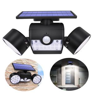 Solar Wall Lights Motion Sensor Lamp 30 LED IP65 Waterproof Dual Head Adjustable Patio Garage Garden
