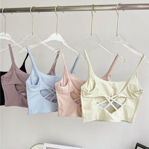 Yoga Outfit Sexy Criss Cross Back Imbottito Strappy Reggiseni sportivi Donna Reggiseno push-up Top Crop Workout Fitness Vest