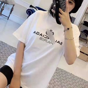 Erkek Tişörtler Paris İlkbahar Yaz Yeni Saf Pamlu T-Shirt Net Kırmızı Büyük Yuvarlak Boyun Kısa Kol gevşek Erkek ve Kız Öğrenci Kıyafetleri T221208