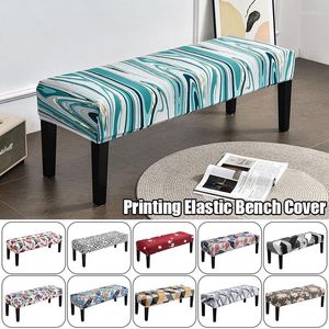 Chair Covers Floral Print Ottoman Spandex Rectangle Stool Cover All-inclusive Footstool Furniture Protector Sofa Footrest