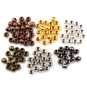 Gorąco ! 500 sztuk Plated Gold / Plated Srebrny / Antique Bronze itp. Bezeamless Ball Spacer Bead 6mm DIY Jewelry