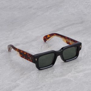 Óculos de sol Marie para homens vintage quadrado acetato luxo designer mulheres occhiali da sole uomo
