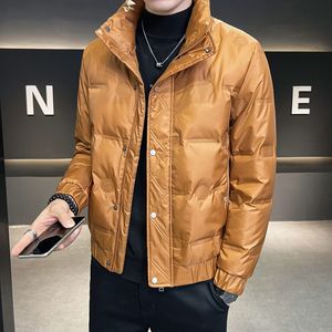 Men's Down Parkas Brand Winter Mens Coats High Quality Light Down Solid Color White Duck Down Coats Mens Business Casual Slim Thermal Jackets 221208