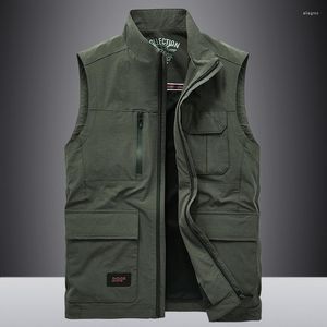 Gilet da uomo Gilet multitasche da uomo autunno 2022 Casual senza maniche caldo stile gilet ampio