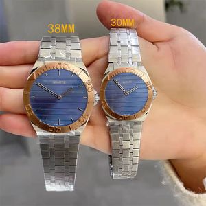 Ultra İnce Lüks Kol Saatleri Aşıklar Çiftler Tarzı Moda Erkek Kadın İzle 38 MM 30 MM Bayanlar Elbise Saatler Kuvars Hareketi 25 H Montre de luxe