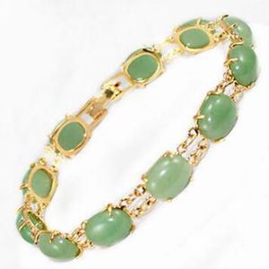 Fashion Jewelry green jade AAA style Noble Natural jade bracelet 7.5"