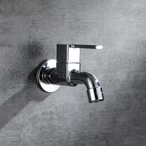 Bathroom Sink Faucets Quality Plating Faucet Wall Mounted Single Cold Washing Machine Tap Zinc Alloy Basin Mop Pool Bibcock Outdoor