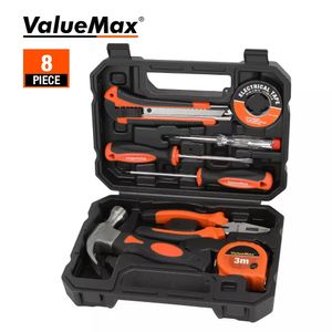 Andra handverktyg Valuemax 8pc Hemuppsättning Enkel reparation med skruvmejsel Test Pen Tång Kniv Portable Box 221207