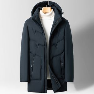 Piumino da uomo Parka Giacca invernale di alta qualità Super caldo e spesso cappotti lunghi con cappuccio per il tempo libero Parka Cappotto 221207