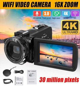 WIFI 4K HD Camcorder Professional vlog Video Camera LCD Touch Screen 30MP 16X Digital Zoom Night Vision With Bag7325411