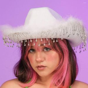 Berets Women Cowboy Hat Wide Effect Visual Effect Ubieraj krwawki Cowgirl na imprezę