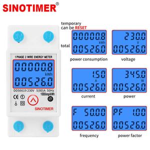 Din Rail Din Digital Redefinir Medidor de Energia Zero Digital KWH Consumo de Corrente de Corrente Wattmeter Eletricidade 220V AC