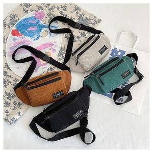 Taille Taschen Mode Frauen Tasche Cord Kleine Damen Schulter Umhängetasche für Vintage Brust Packs Handy Fanny Handtaschen 221208