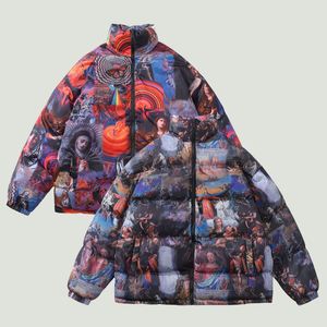 Mens Down Parkas Winter Doublesided Warm Men Harajuku Portrait Printed Hip Hop Streetwear Gothic Thick Oversized Padded Coats Unisex 221207