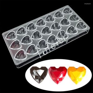 Baking Tools Valentine's Day 3D Diamond Heart Shape Chocolate Mold Confectionery Tray Candy Decorating Mould