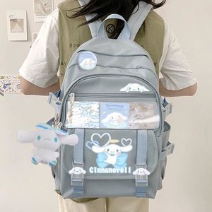 Детский рюкзак Kawaii Sanrioed Anime Kuromi My Melody Cinnamoroll Милый мультяшный рюкзак большой емкости Студенческая школьная сумка