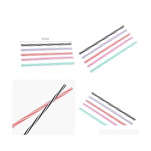 Drinking Straws Foldable Sile St Screw Two Color Straight Pipe Tea With Milk Drinks Colour Sts Recyclable Portable Tools 1 75Jdh1 Dr Dhapd