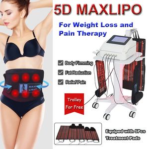 New Lipo Laser Machine 5D Maxlipo with 5 Pads Slimming Fat Burning Weight Loss Anti Cellulite Pain Therapy Liposuction Laser Light Equipment
