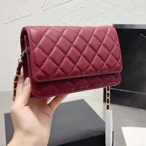 CC Classic Caviar Woc Flap Bag Genuine Leather Designer Wallet Womens Diamond Quilted Hardware Chain Crossbody Shoulder Bag Luxury Handbags Card Holder Coin Purse