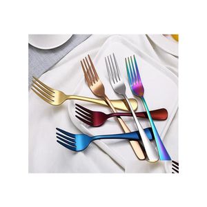 Flatvaruupps￤ttningar 4 Set rostfritt st￥l fr￥n Cutlery Gold Black Mix Colors Blue Sier Plated Middag Knife Fork Spoon Kit ZWL251 Drop Deliv Dhaqc