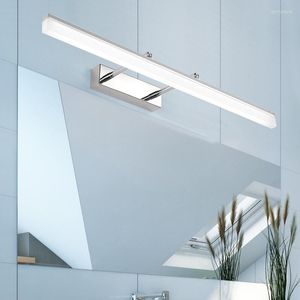 Lâmpadas de parede Lamp LED moderno dourado/cromo/preto 40cm9w/50cm12w espelho de alumínio frontal de alumínio