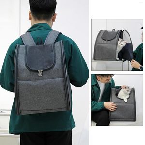 Capas de assento de carro de cachorro Mochila de gato de gato de estimação Backpack Bolsa de transporte portátil respirável com bolsos laterais Transporte para caminhada ao ar livre