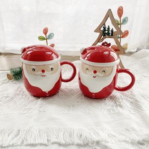 Tazze Tazza in ceramica natalizia Dipinta Babbo Natale Tazza d'acqua Simpatico pupazzo di neve Latte Caffè Decorazione Regalo per gli amici