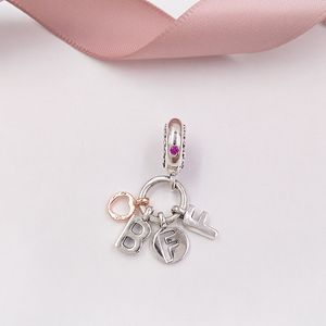 925 Sterling Silver Jewelry Beads Friends Forever Dangle Charm Charms 정통