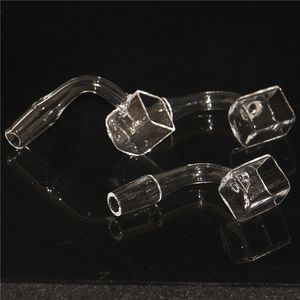 Narghilè Square Bowl Quartz Bangers 10mm 14mm 18mm maschio femmina Sugar Cube domeless quarzo banger chiodo con giunto trasparente