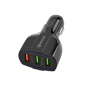 QC3.0 Auto-USB-Ladegerät, Schnellladung, Handy-Ladegerät, 3 Anschlüsse, Schnelllade-Ladegeräte für iPhone 12 13 14 Pro Max, Samsung S21 S20 Tablet