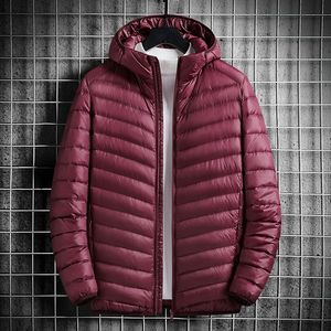 Męskie Parkas Parkas wiosna wiosenna zimowa kołdry 90 Biała kaczka w dół Ultra Lightweight Packable Down Men Men Korean Fashion Puffer Coat 221208