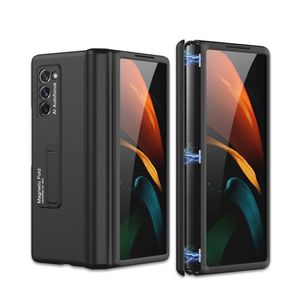 360 All Inclusive Magnetic Attraktion Kickstand Falls för Samsung Galaxy Z Fold3 Fold 2 3 5G Case gångjärnsskydd Fullskydd 6610695